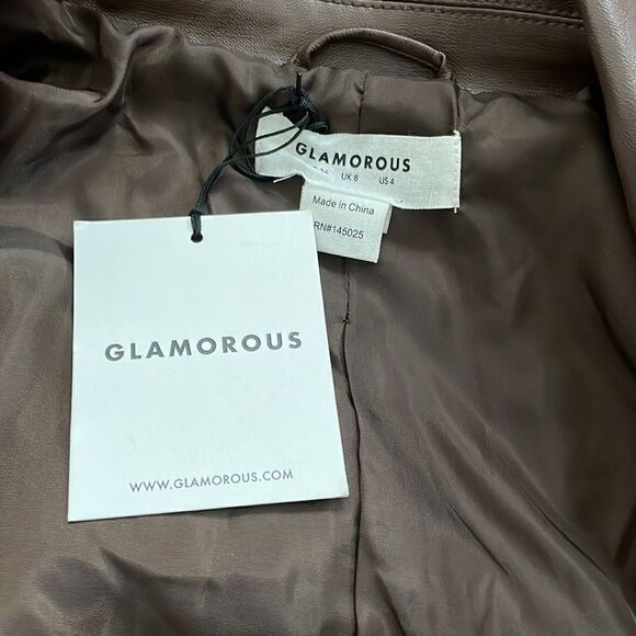 NWT Brown vegan leather trench coat jacket - Picture 11 of 11